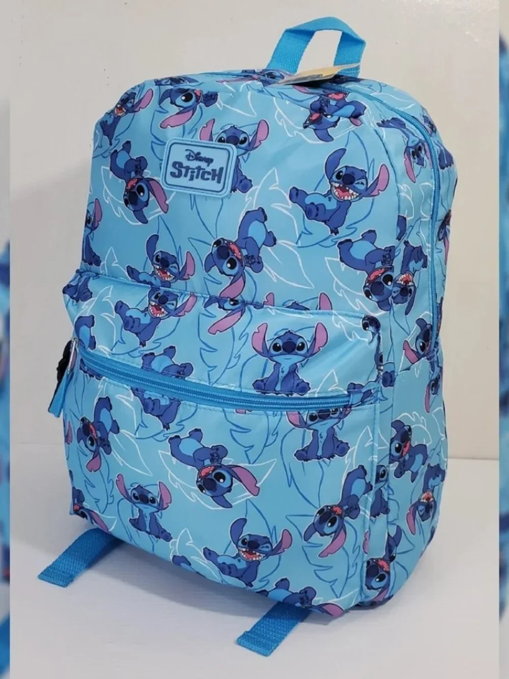 DISNEY STITCH BACKPACK KIDS ALLOVER PRINT STITCH LOGO BOTTLE POCKET